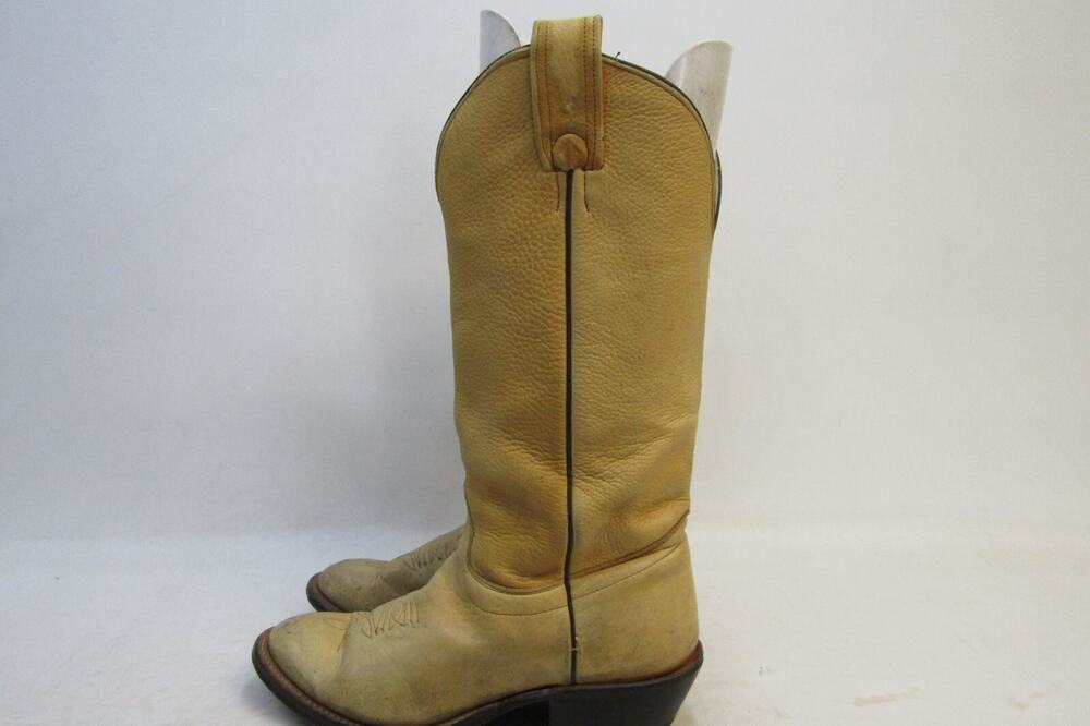 USA Olathe Mens Size 8 D Tan Leather Cowboy Western Boots